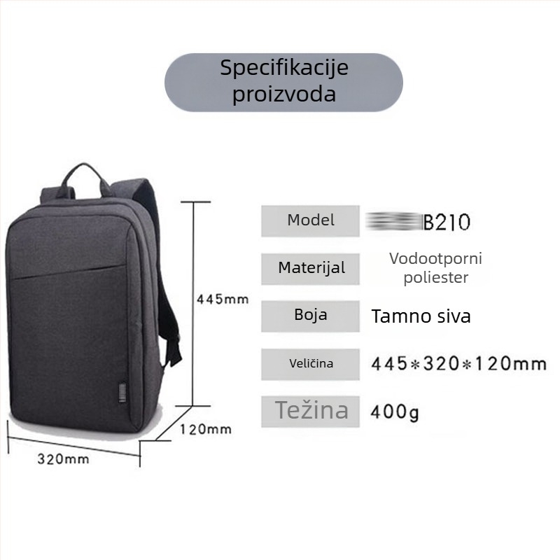 Ruksak za prijenosno računalo, 20–35 L, Oxford tkanina, unisex, poslovni stil s zakrivljenim naramenicama
