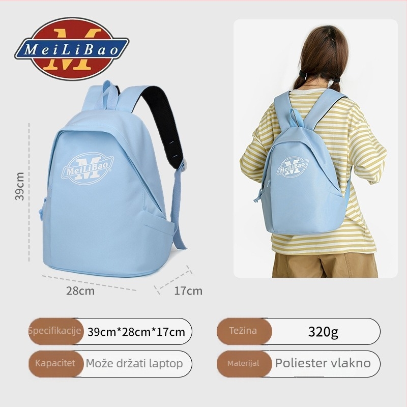 Unisex školski ranac od poliestera, prozračan, ultra lagan, otporan na habanje, s proširivom kapacitom, gradski minimalistički stil