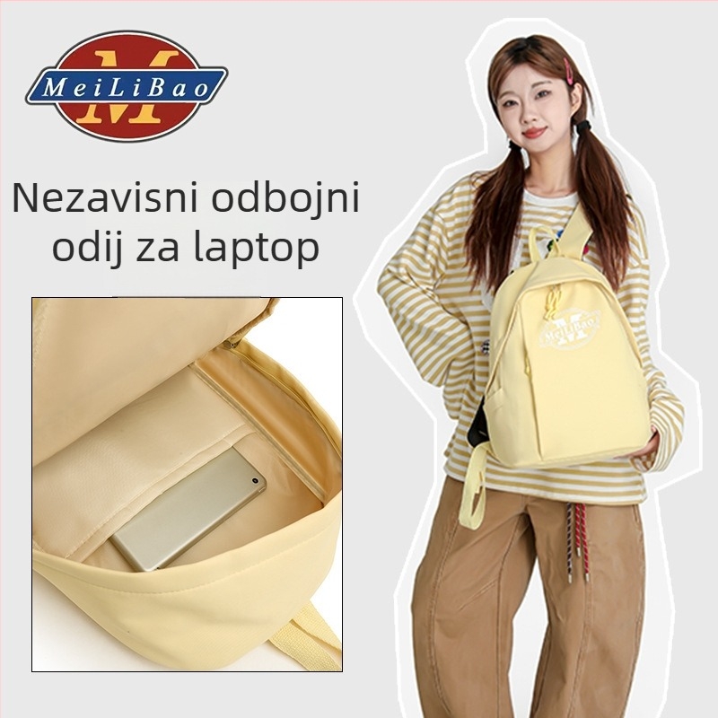 Unisex školski ranac od poliestera, prozračan, ultra lagan, otporan na habanje, s proširivom kapacitom, gradski minimalistički stil