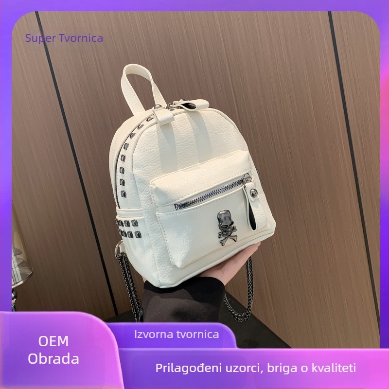 PU ruksak s retro gradskim stilom, 3D vanjski dizajn, zatvaranje na zip, vodootporan i otporan na habanje, unutarnja džep za mobitel