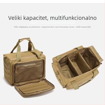 Muška torba za rameno za aktivnosti na otvorenom, taktičko skladištenje, kompatibilna s prijenosnim računalom, antibakterijska, poliester s PVC podstavom