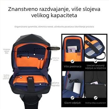 Muška torba za prsa EVA, vodootporna, uličnog stila, podstava od poliestera