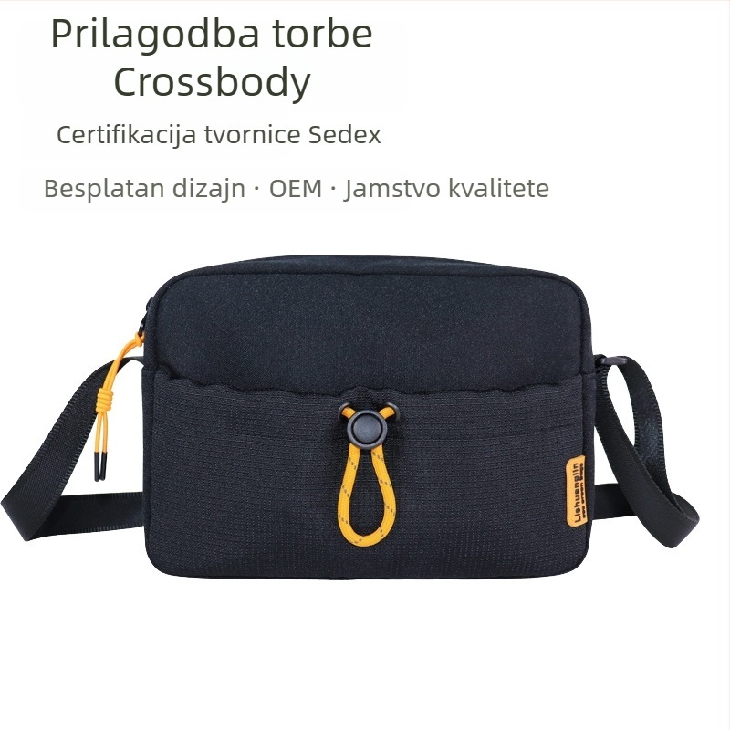 Unisex crossbody torba s prilagođenim logom, RPET najlon Oxford tkanina, džep za 12-inčni laptop, vodootporna i zaštita od krađe, podstava od najlona