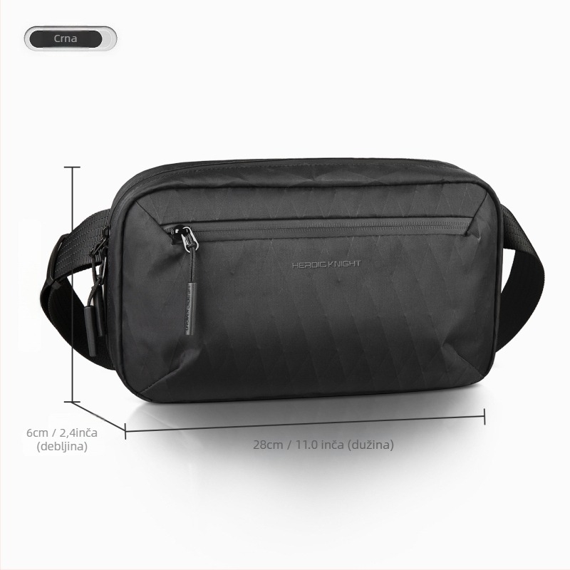 Muška crossbody torba od X-PAC-a, urbanog jednostavnog stila, prozračna, s odvojivim džepom za pohranu