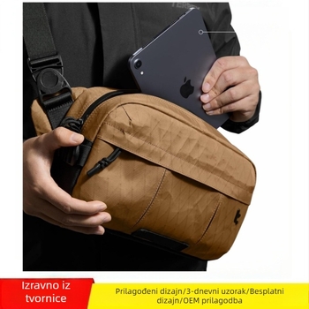 Muška crossbody torba u obliku dijamanta, od najlona, vodootporna, otporna na habanje, s proširivim kapacitetom, zatvarač