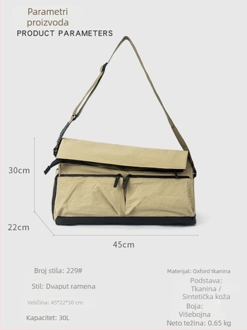 Nylon Putna torba, unisex stil, vodootporna, ultralagana i otporna na habanje, muška crossbody torba