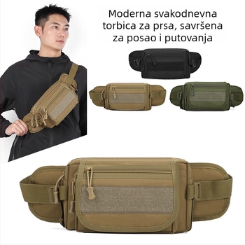 Muška torba za prsa — gradska jednostavnost, tkanina visoke gustoće vodootporna, prozračna i otporna na habanje, podstava od poliestera
