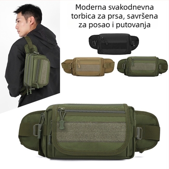 Muška torba za prsa — gradska jednostavnost, tkanina visoke gustoće vodootporna, prozračna i otporna na habanje, podstava od poliestera