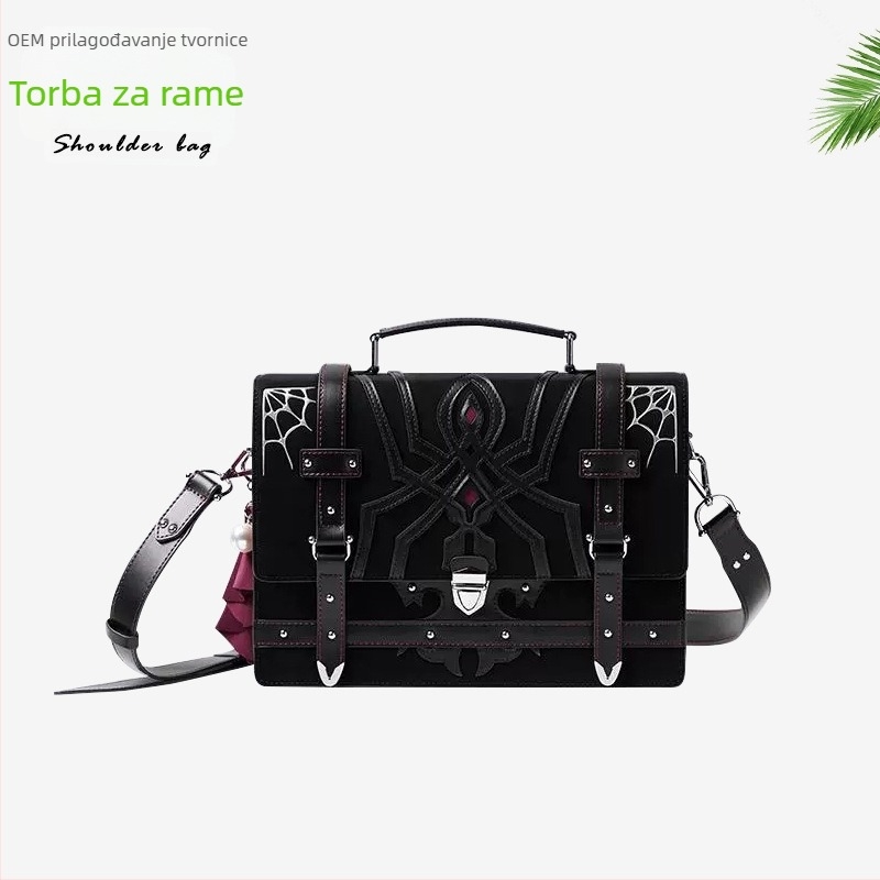 Muška torba preko ramena — Street fashion, PU koža, vodoravni kvadratni oblik, zatvaranje s kapom, laminirani unutarnji džep sa zipom, jedna naramenica