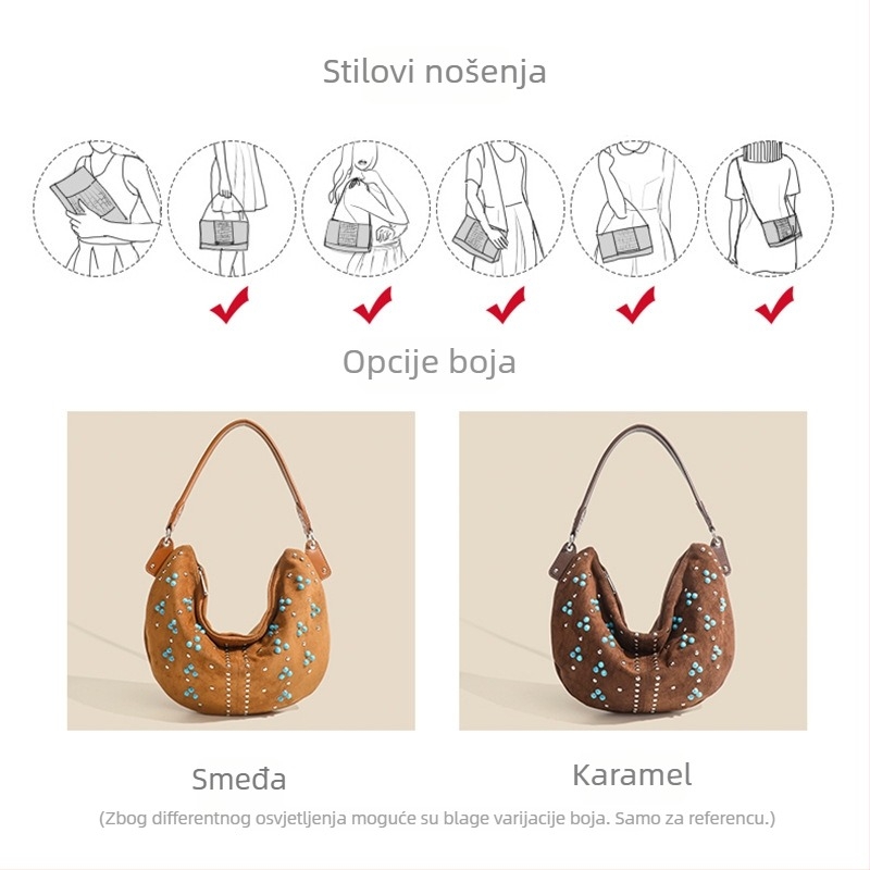 PU materijal dumpling stil ženska torbica za podlakticu, zatvaranje na zip, unutarnje džepove: zip džep, džep za mobitel i džep za osobnu iskaznicu
