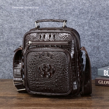 Muška torba preko ramena – Silikon, Životinjski uzorak (krokodilska kost), Urban minimalistički stil, Otporna na habanje za poslovna putovanja