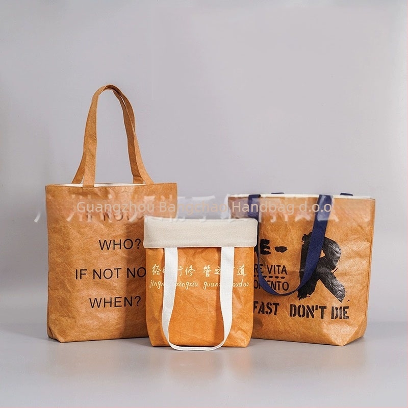 Torba za rameno od Dupont papira – otporna na kidanje, periva, sklopiva, silk-screen tisak, prilagodljiva, vintage stil