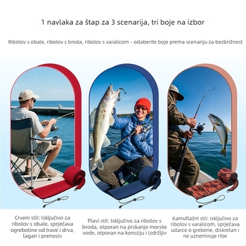 Torba za štapove za varalice s držačem za navijanje, višebojna, neoprenski materijal