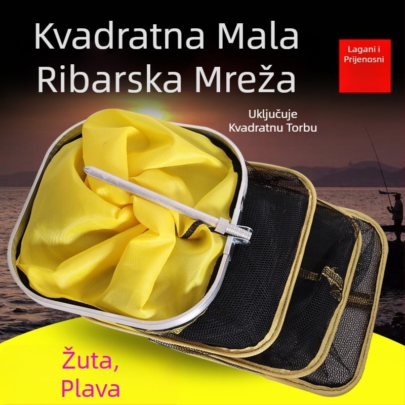 Najlonska mreža za male ribe s kvadratnim otvorom i rubom od čelične žice za divlji ribolov