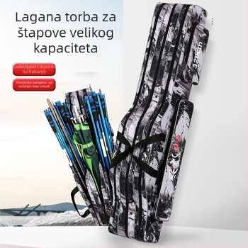 Torba za štapove s dvostrukim i trostrukim slojem, velika zapremina, pogodna za morski i obalni ribolov