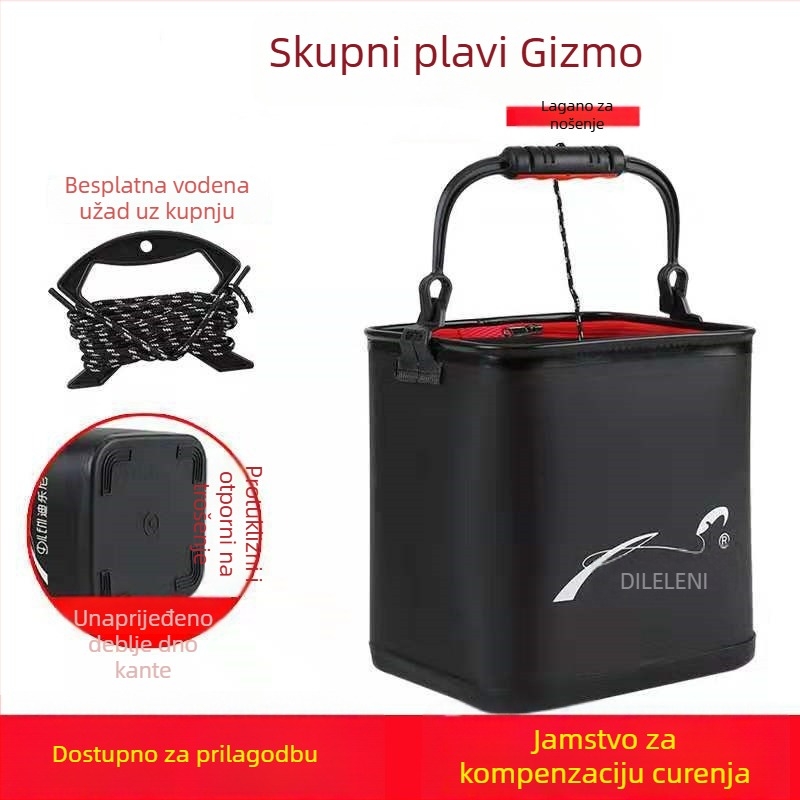 Deloni EVA sklopiva ribarska kanta s užetom i mrežom