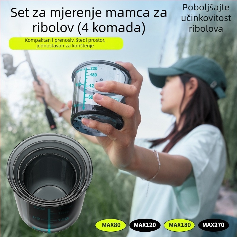 Šalica za mjerenje mamaca za ribolov sa skalom – model 911, Qianrui, PC, prijenosna, otporna na padove