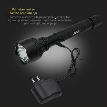LED svjetiljka, punjiva, dugi domet, tijelo od aluminijske legure, otporno na eksplozije, 10 W