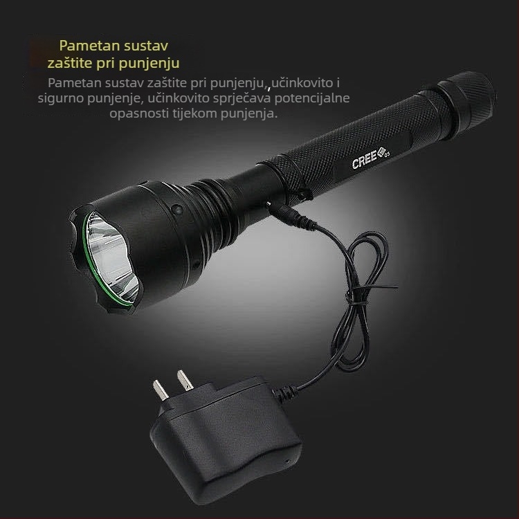 LED svjetiljka, punjiva, dugi domet, tijelo od aluminijske legure, otporno na eksplozije, 10 W