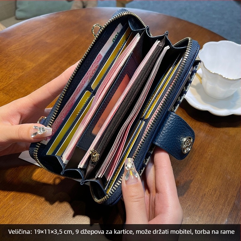 Krosbody torba od platna s velikim kapacitetom, horizontalni kvadratni oblik, zatvarač