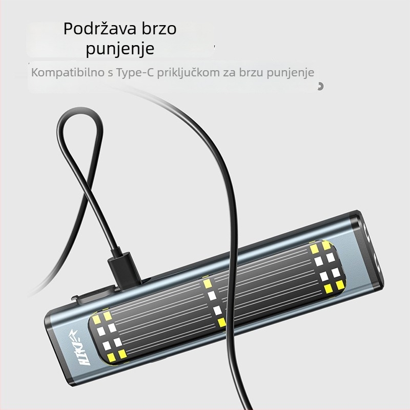 LED svjetiljka od aluminijske legure, prijenosno radno svjetlo, 10W, 1000mAh, solarno punjenje, magnetska montaža, domet ≥500m
