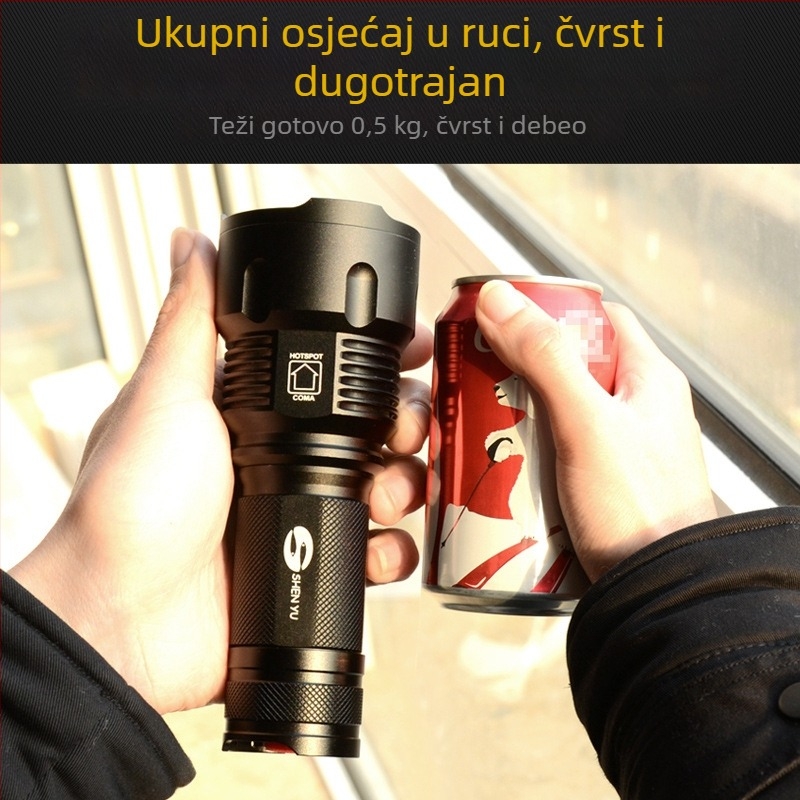 Punjavajuća LED svjetiljka SHENYU God Fish, aluminijska legura, 10-30 W, 26650 baterija, domet 200-500 m, 360° rotacija