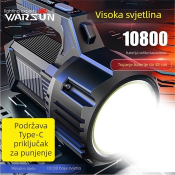 Walson D400 Prenosna tražilna svjetiljka LED, aluminijska legura, kapacitet baterije 2000, 20W, domet 100–200 m