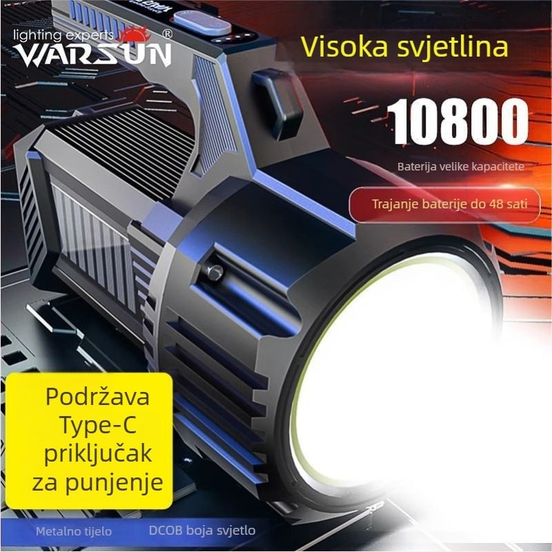 Walson D400 Prenosna tražilna svjetiljka LED, aluminijska legura, kapacitet baterije 2000, 20W, domet 100–200 m