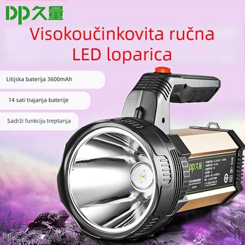 LED baterijska svjetiljka 7313, aluminijski kućište, baterija 3600 mAh, snaga 8W, domet 100–200 m