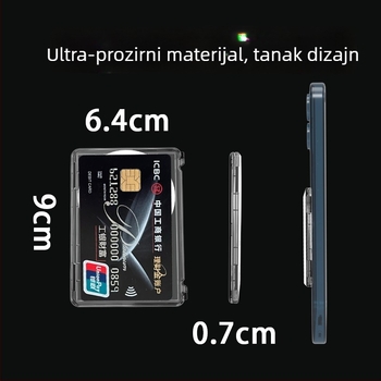 MagSafe držač kartica s lijevo-desno preklopom, prozirni akrilni spremnik za kartice/ID