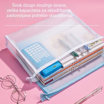 Deli PVC prozirna vrećica za dokumente s zatvaračem i kosim rubovima