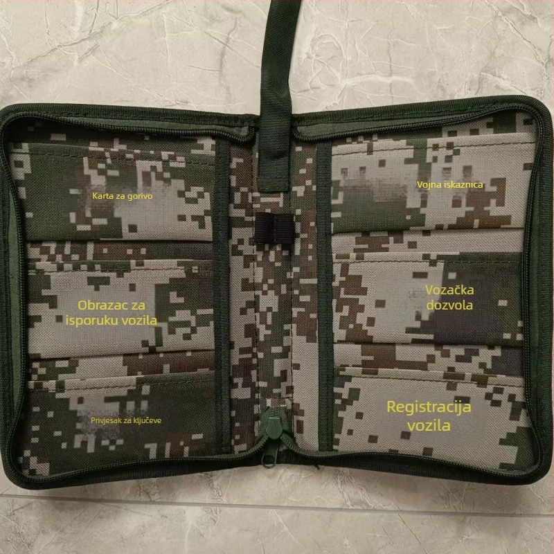 Kamuflirana torbica za vozačku dozvolu i dokumente, futrola za putovnicu/ID, Oxford tkanina, unisex, podstava od najlona, prozračna i vodootporna