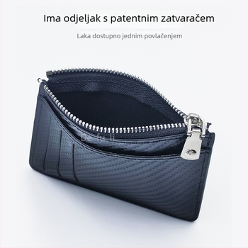Defuli PU novčanik za kartice s više pretinaca, zatvarač na zip, zaštita od krađe i magnetna zaštita