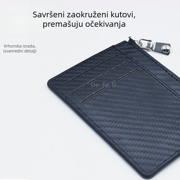 Defuli PU novčanik za kartice s više pretinaca, zatvarač na zip, zaštita od krađe i magnetna zaštita
