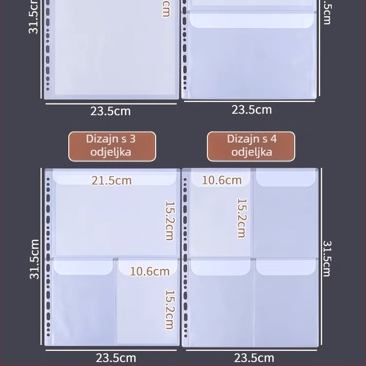 A4 mapa za dokumente s zaštitnim pokrovom za certifikate — za dom, školu i ured