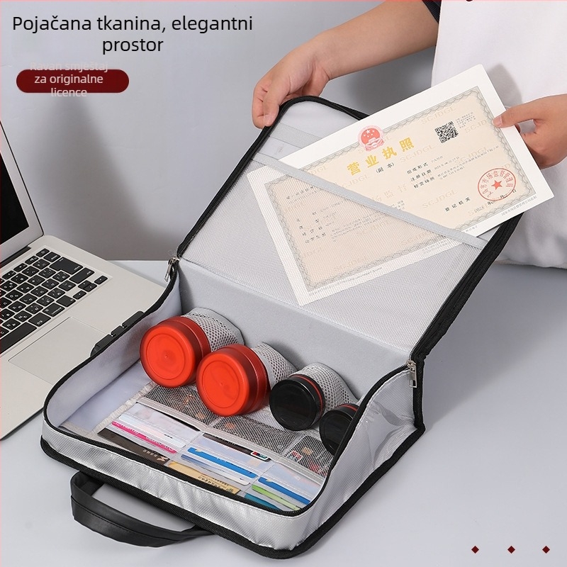 Držač kartica i dokumenata - vatrootporni kompozit vlakana stakla i silikona - kubni oblik - višefunkcijski stolni spremnik - za dokumente, putne isprave i pečate - moderan minimalistički stil
