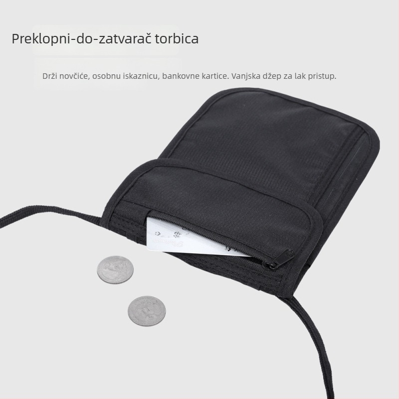 RFID futrola za putovnicu, višefunkcionalna anti-krađa crossbody torba, za putovnicu i dokumente, Oxford tkanina, vodootporna, prozračna