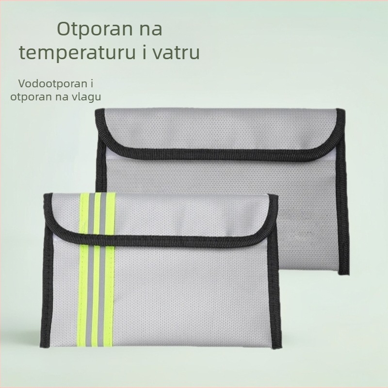 Dokument torba otporna na temperaturu i vatru, vodootporna, s zatvaračem, pravokutnog oblika – za putovnicu, ugovore i račune