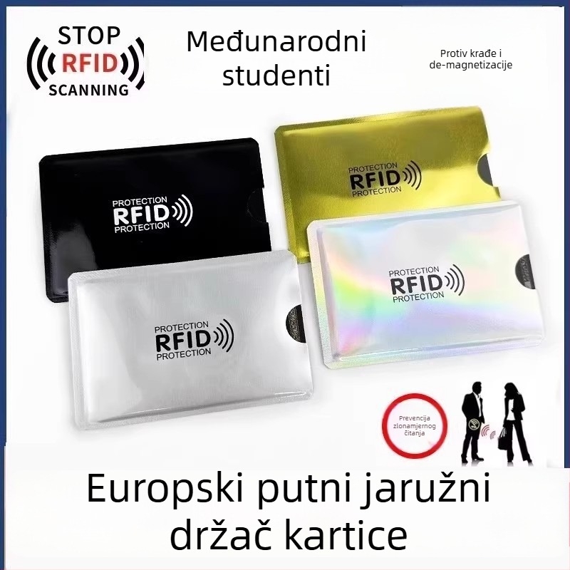 Unisex držač kartica - zaštitni pokrov od aluminijske folije, otporan na habanje, zaštita od prijevara, za svakodnevnu upotrebu
