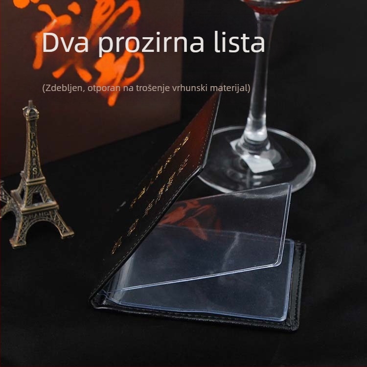 Držač za vozačku i potvrdu o registraciji vozila od sintetičke kože, s džepom za ID, mjestom za fotografiju i karticama — 1 preklop, vodoravni kvadratni oblik