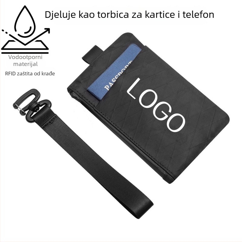 RFID zaštita od krađe: novčanik s džepom za novac, mini torbica i džepom za telefon – poliester, karirani uzorak, vodootporan i izuzetno lagan, unisex