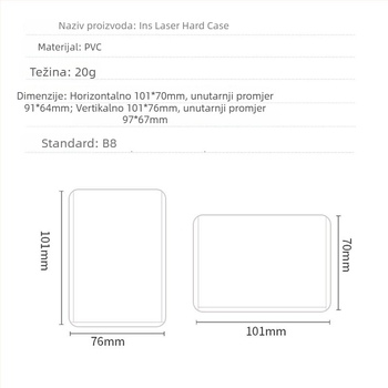 Držač kartica PVC - proziran, vertikalni, tvrdi kućište, dvostruko laminiranje (Korejska verzija)
