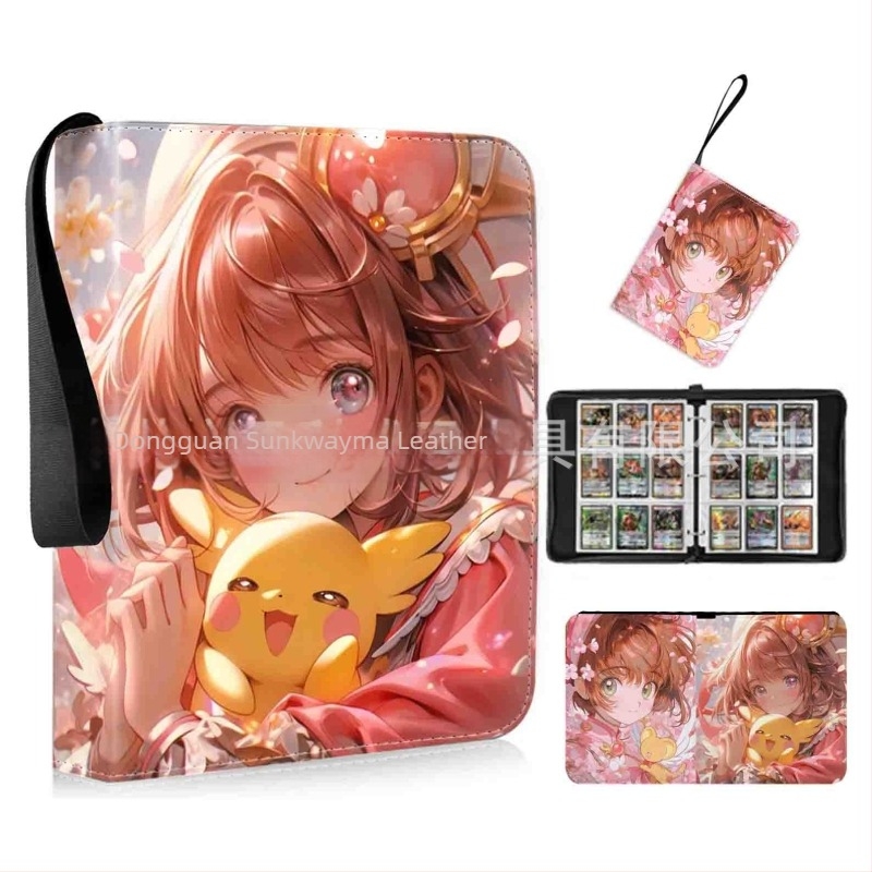 Album kartica za anime i igre — PU materijal, uzorak likova, unisex, San Kowima marka, svakodnevna upotreba