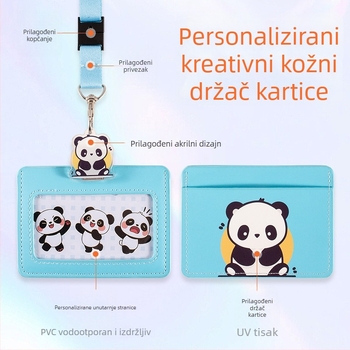 PU imitacijski kožni držač kartica s narukvicom, karikatura stil, višestruke kartice, zaštitna futrola