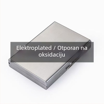 Držač kartica od nehrđajućeg čelika, jednobojni, unisex, stil poslovnog putovanja, PVC podstava, 1 preklop, sklopivi, zaštita od krađe i anti-magnetna zaštita, za svakodnevnu uporabu