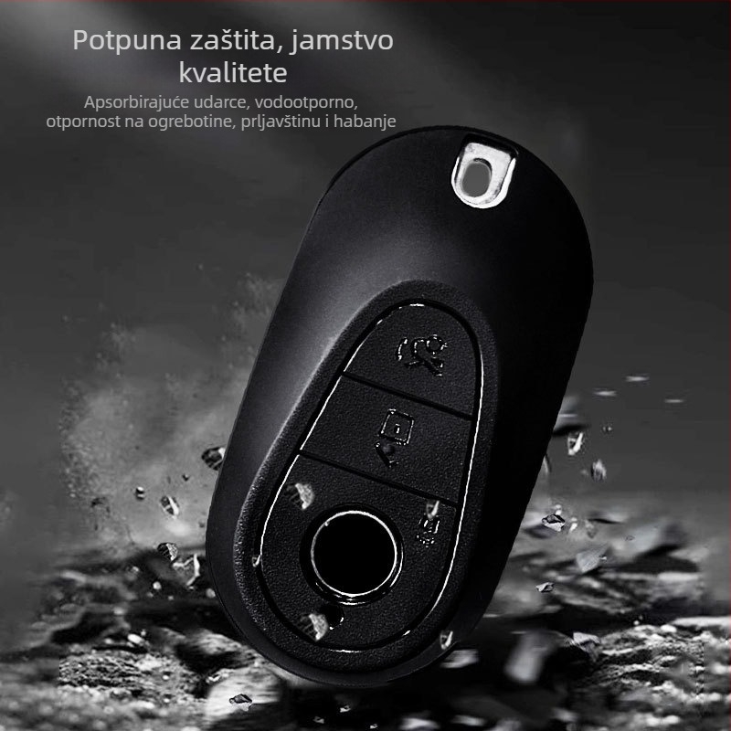 TPU futrola za ključ Mercedes-Benz – kompatibilna s ključevima A-Class, C-Class, E-Class i S-Class; modeli A200L, C260L, E300L; puna zaštita; jednostavan stil.