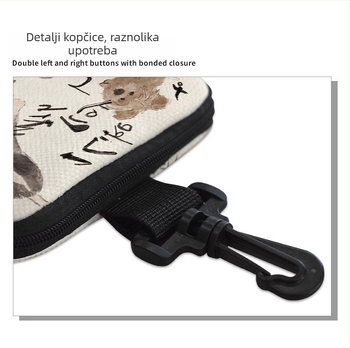Novčanik za kovanice s kopčom za kartice, platno, anime motiv, street-fashion stil