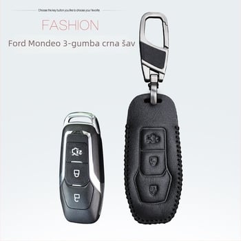 Kožna futrola za Ford ključ – Mondeo, Focus, Kuga, Edge – koža, jednostavan stil, VSLIH