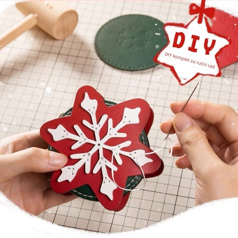Novčanik za kovance od PU kože, okruglog oblika, zatvaranje na čip, pejzažni uzorak, model Snowflake Coin Purse, unisex dizajn