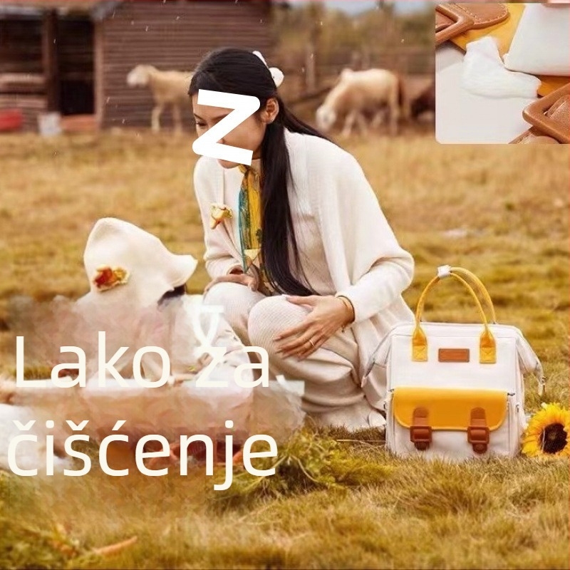 Ruksak za mamu za putovanje s velikim kapacitetom — poliester, stil za rekreacijsko putovanje, podstava od najlona, zakrivljene naramenice, branda Aibedila